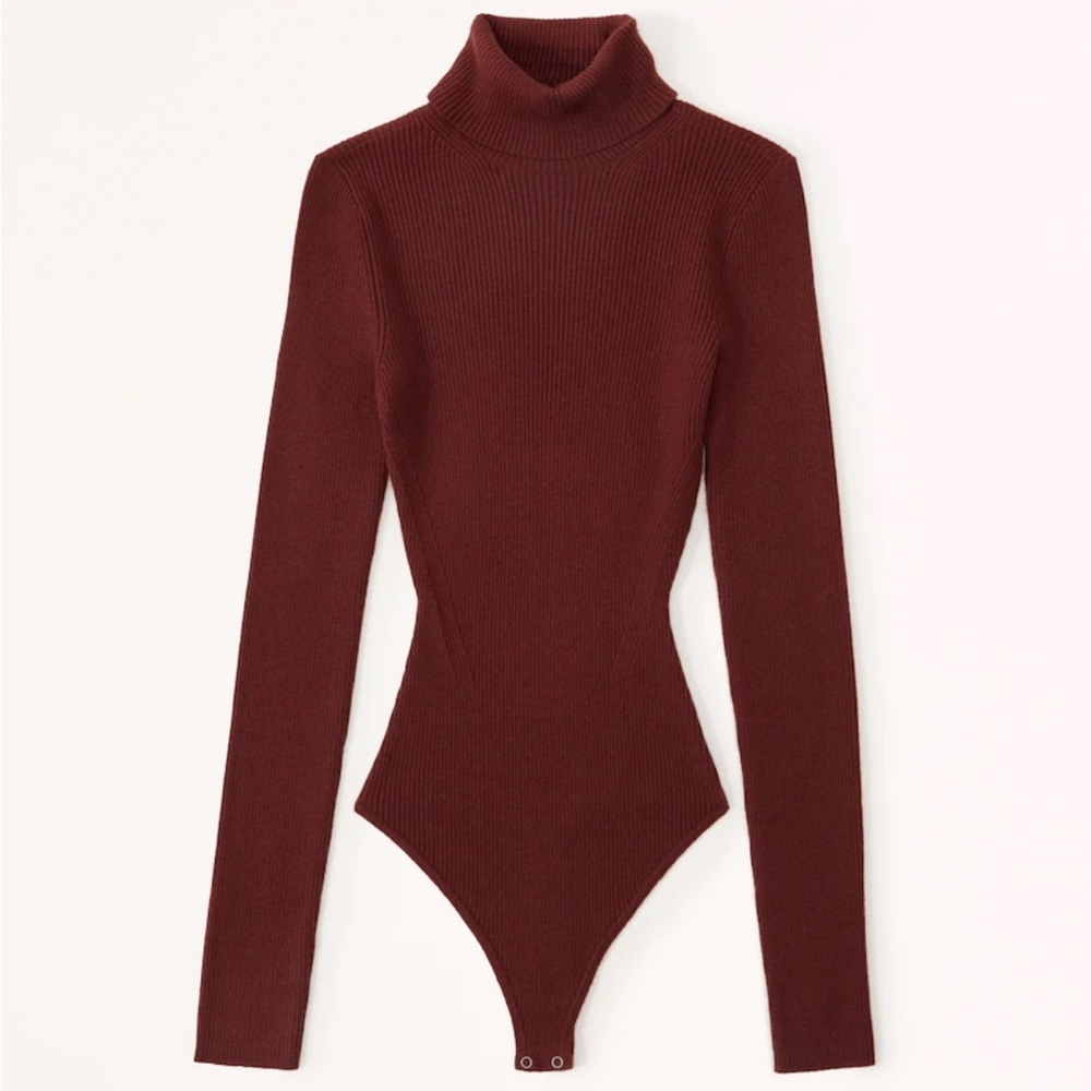Abercrombie & Fitch soft A&F collection turtleneck sweater bodysuit brown size M